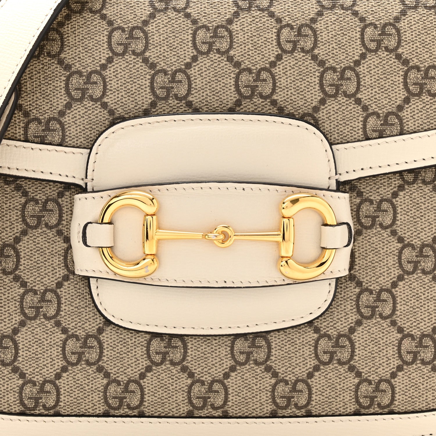 Gucci GG Supreme Monogram Horsebit 1955 Shoulder Bag Beige Mystic White 8 of 11