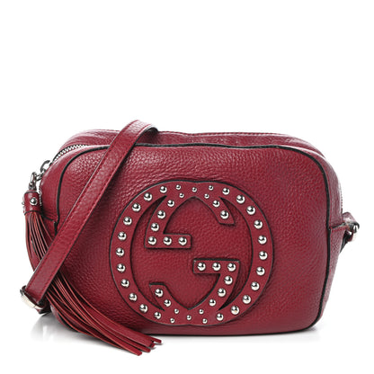 Gucci Pebbled Calfskin Studded Small Soho Disco Bag Soft Burgundy 1 of 9