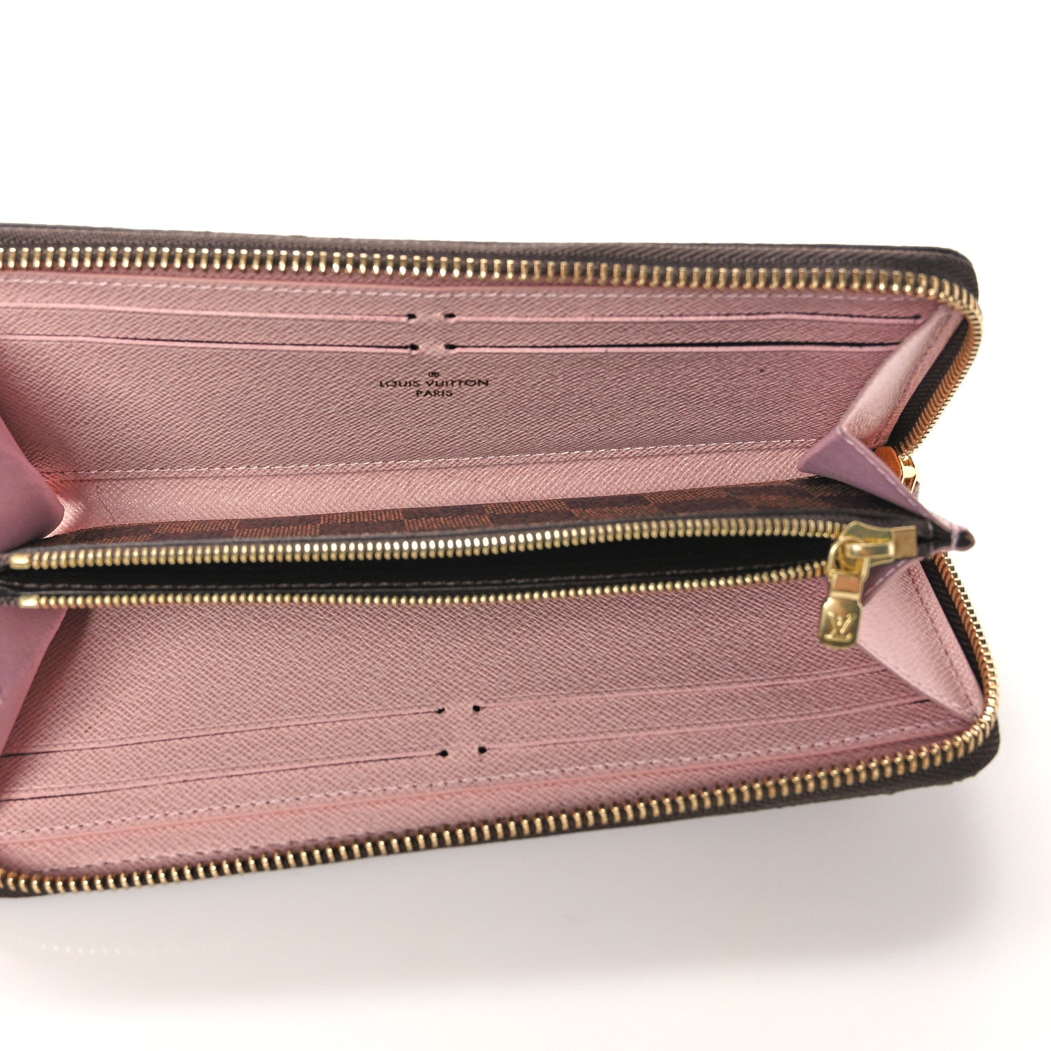 Louis Vuitton Damier Ebene Clemence Wallet Rose Ballerine 5 of 14