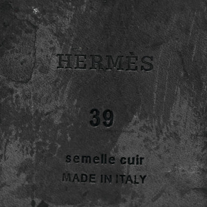 Hermes Box Calfskin Oran Sandals 39 Black 6 of 8