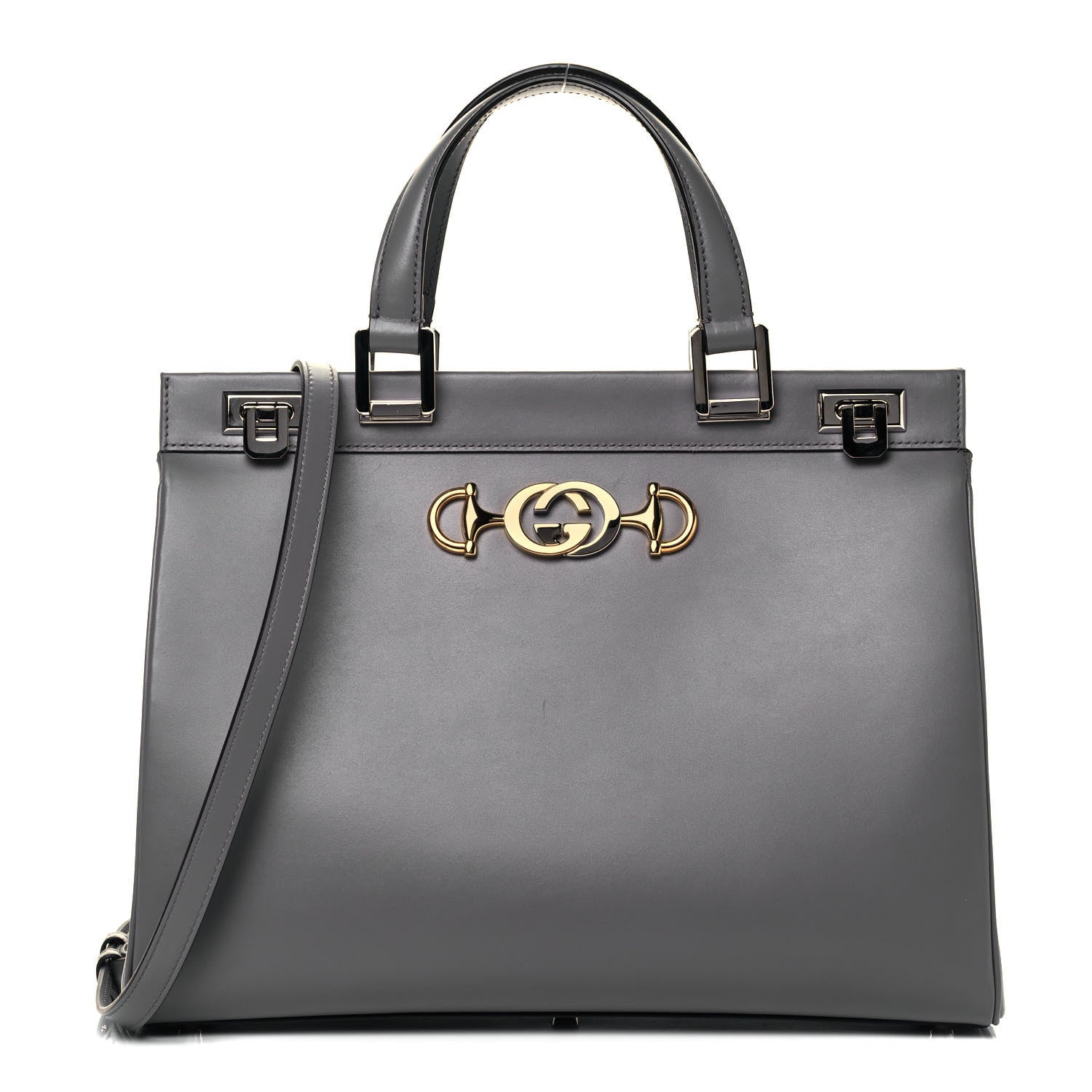Gucci Smooth Calfskin Medium Zumi Top Handle Bag Dusty Grey 1 of 9