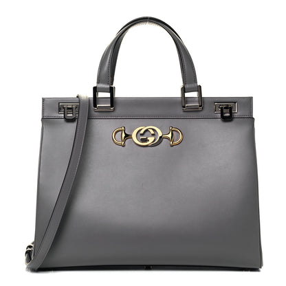 Gucci Smooth Calfskin Medium Zumi Top Handle Bag Dusty Grey 1 of 9