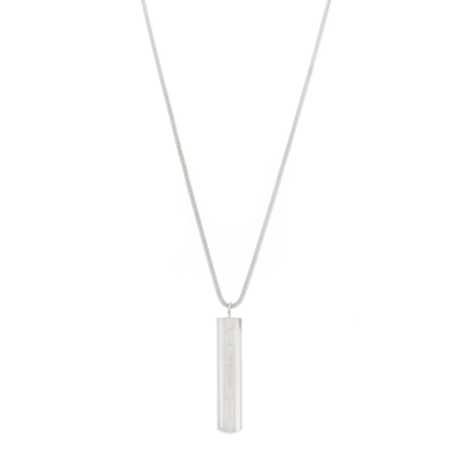 Tiffany Sterling Silver 1837 Bar Pendant Necklace 1 of 4