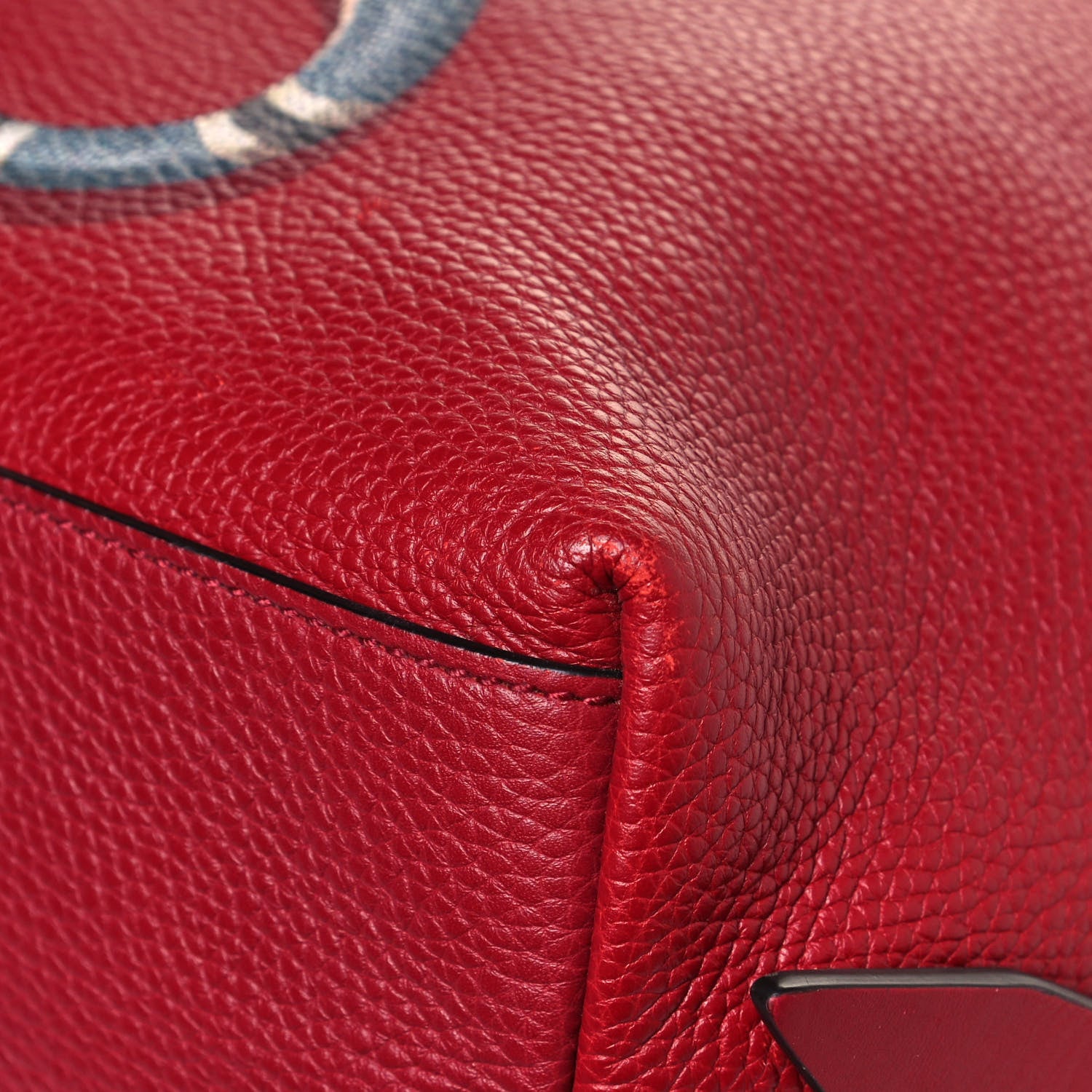 Gucci Grained Calfskin Kingsnake Print Drawstring Backpack Red 10 of 14