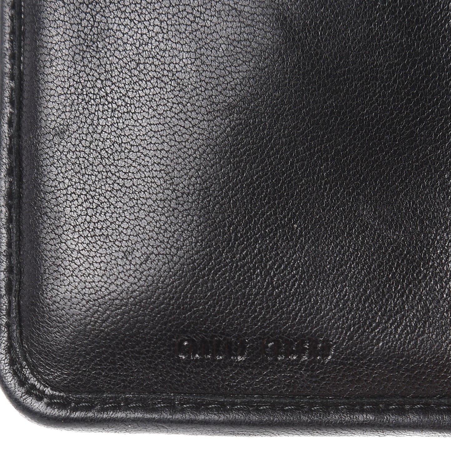 Nappa Matelasse Tri-Fold Flap Wallet Black