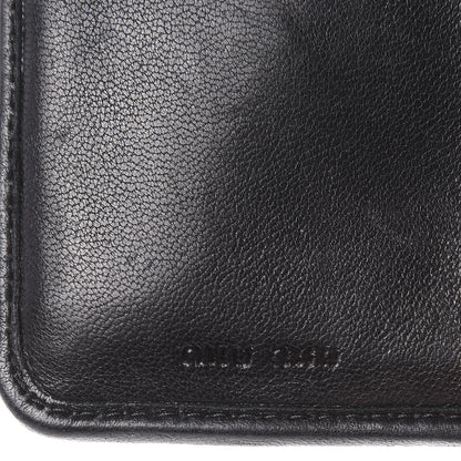 Miu Miu Nappa Matelasse Tri-Fold Flap Wallet Black 7 of 21