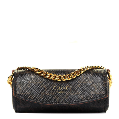 Celine Triomphe Canvas Lipstick Case Black 1 of 9