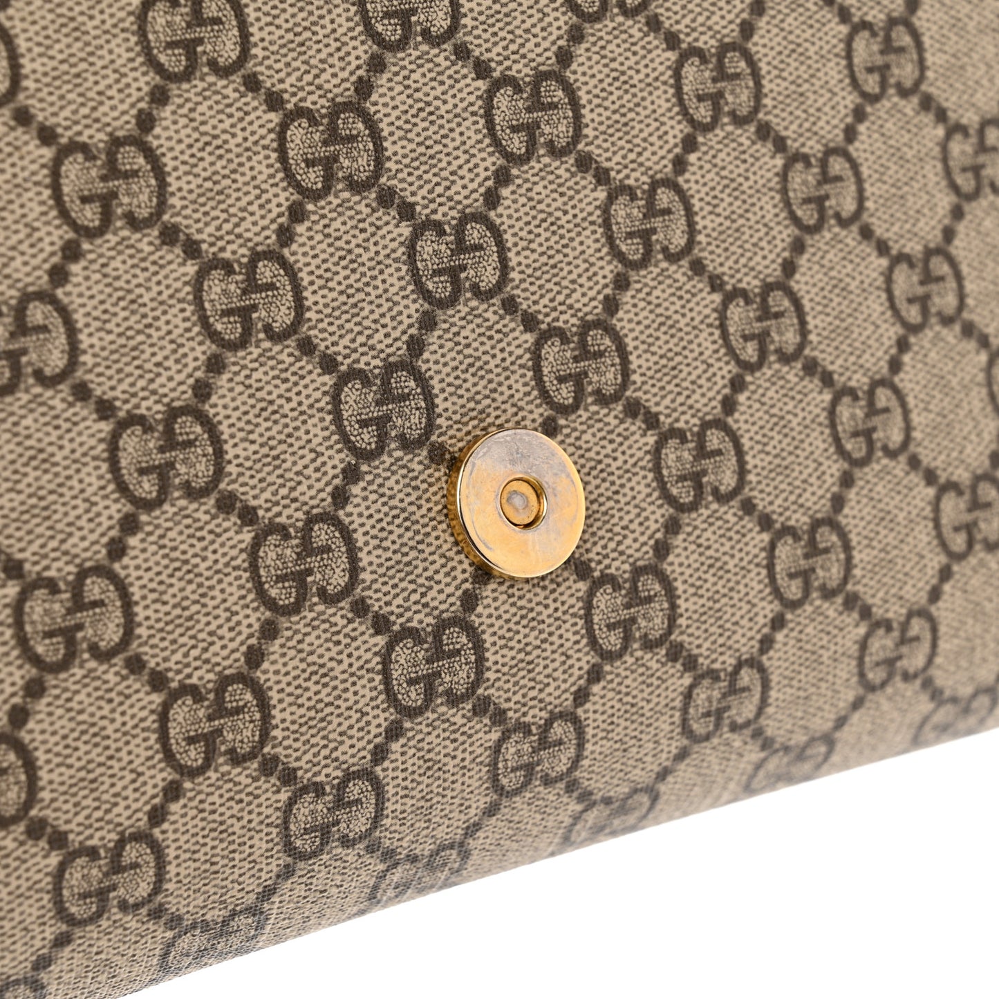 GG Supreme Monogram Azalea Calfskin Web Small Horsebit 1955 Crossbody Bag Beige Ebony Brown Sugar