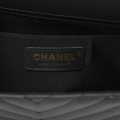 Chanel Calfskin Chevron Quilted Statement Flap Black 7 of 13