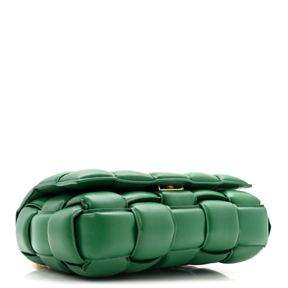 Bottega Veneta Lambskin Maxi Intreccio Padded Chain Cassette Crossbody Bag Racing Green 4 of 12