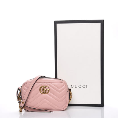 Gucci Calfskin Matelasse Mini GG Marmont Chain Shoulder Bag Perfect Pink 8 of 8