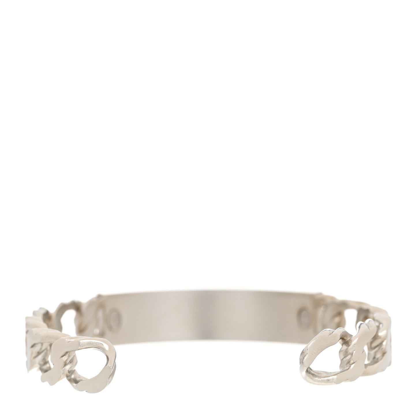 Metal Crystal Chain Cuff Silver
