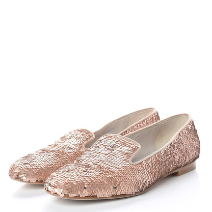 Chanel Sequin CC Moccasin Loafers 39 Pink 3 of 16