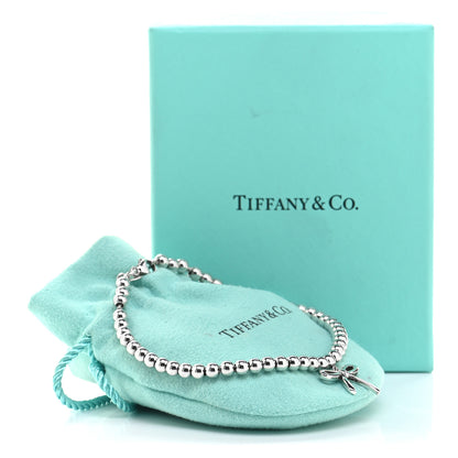 Tiffany Sterling Silver 4mm Bow Bead Bracelet 7 of 7
