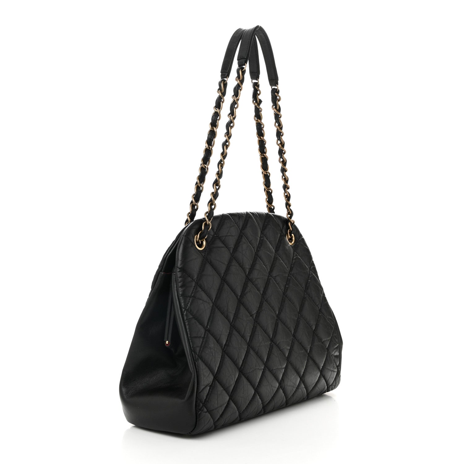 Chanel Aged Calfskin Large Just Mademoiselle Bowling Bag Black 3 of 10