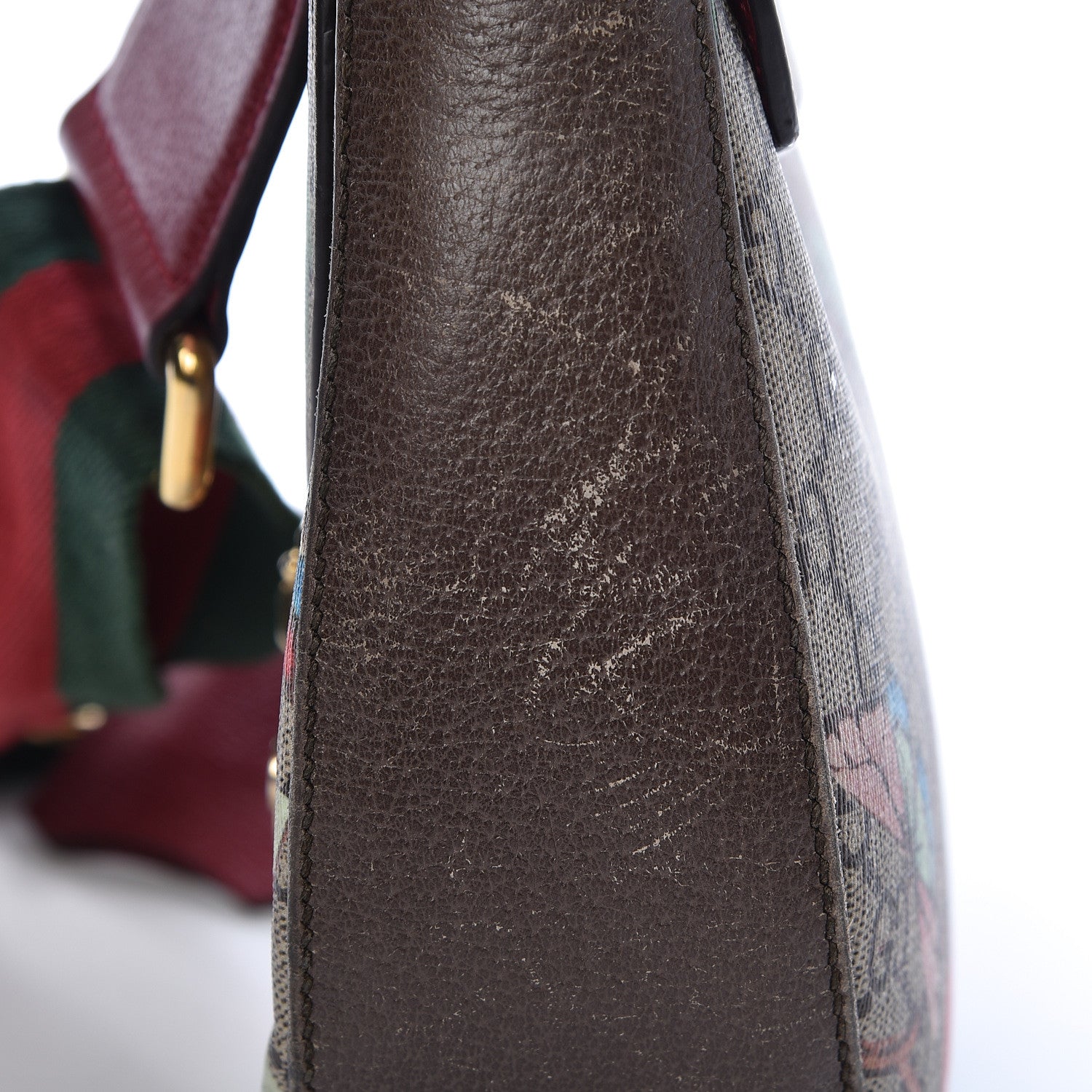 Gucci GG Supreme Monogram Tian Web Medium Padlock Messenger Shoulder Bag Beige Multicolor New Acero 11 of 24