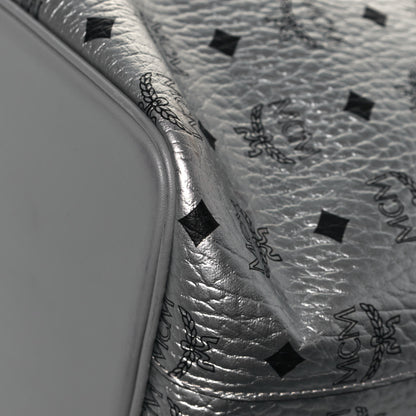 MCM Metallic Visetos Medium Anya Shopper Tote Silver 10 of 13