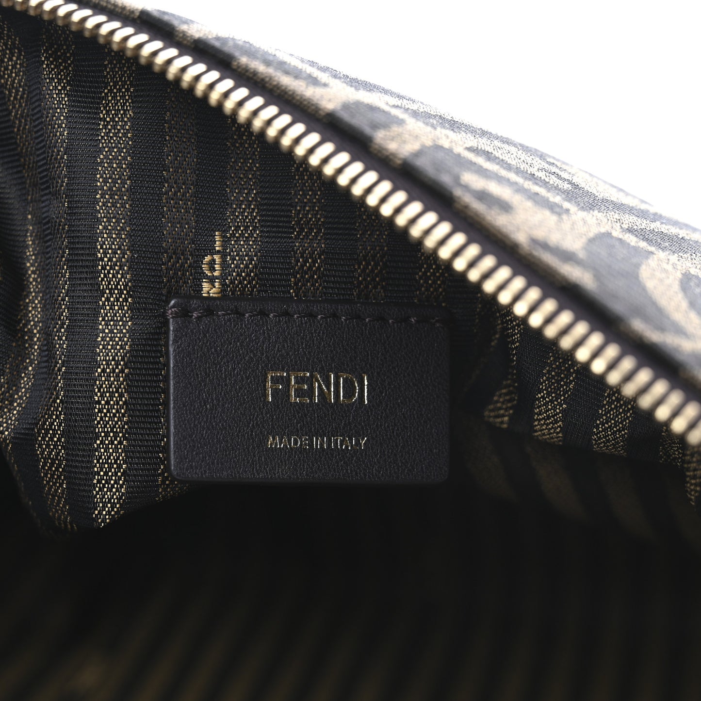 X SARAH COLEMAN Fabric Jacquard FF Vertigo Pochette Tobacco Moro Black