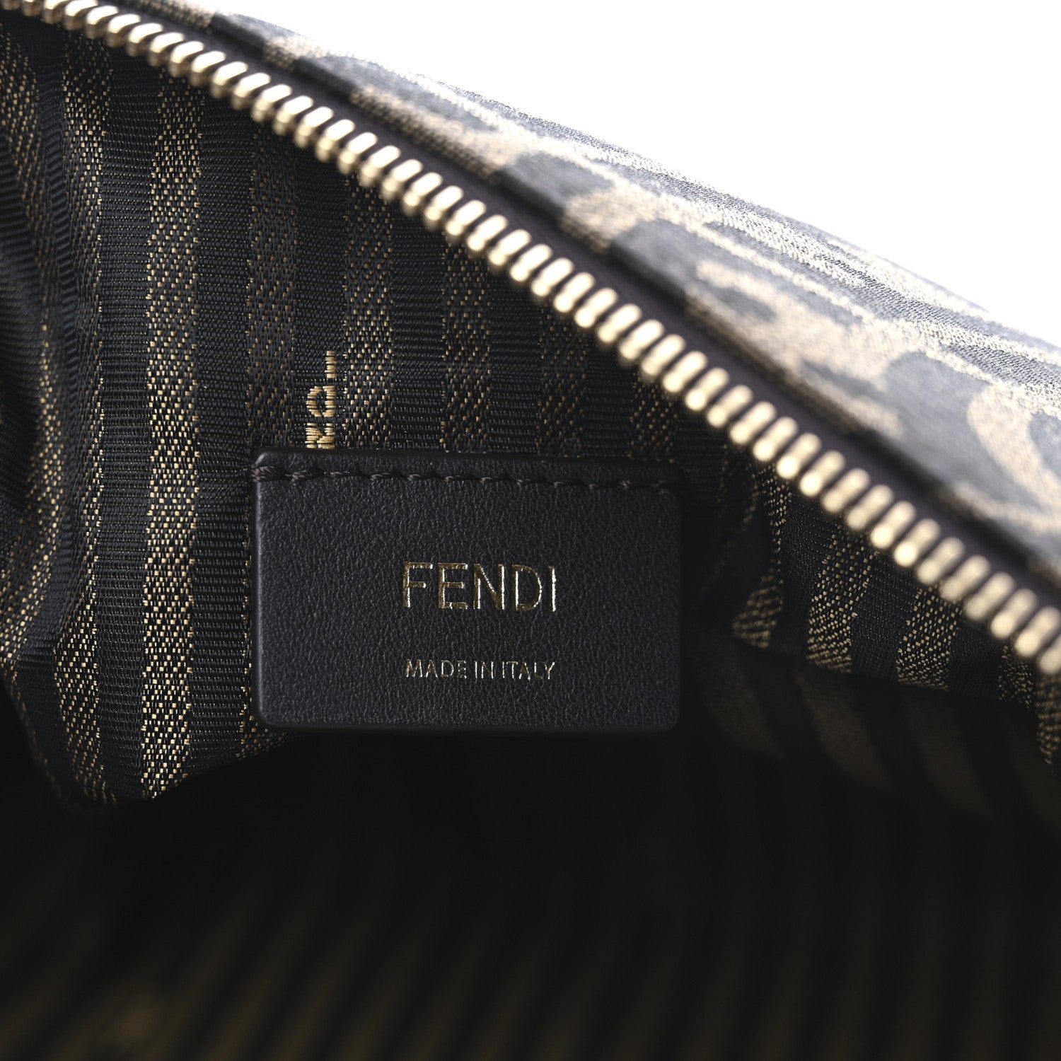Fendi X SARAH COLEMAN Fabric Jacquard FF Vertigo Pochette Tobacco Moro Black 7 of 10
