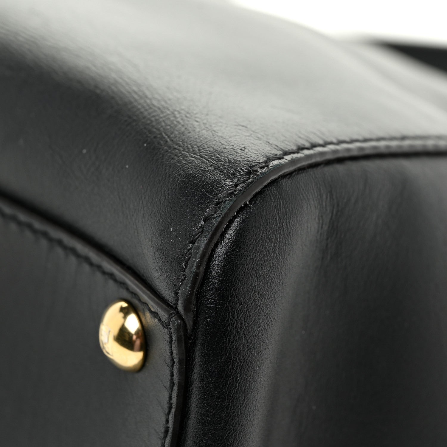 Fendi Vitello Morgan Fabric Jacquard Pequin Medium Peekaboo Iconic Satchel Black Tobacco 16 of 27