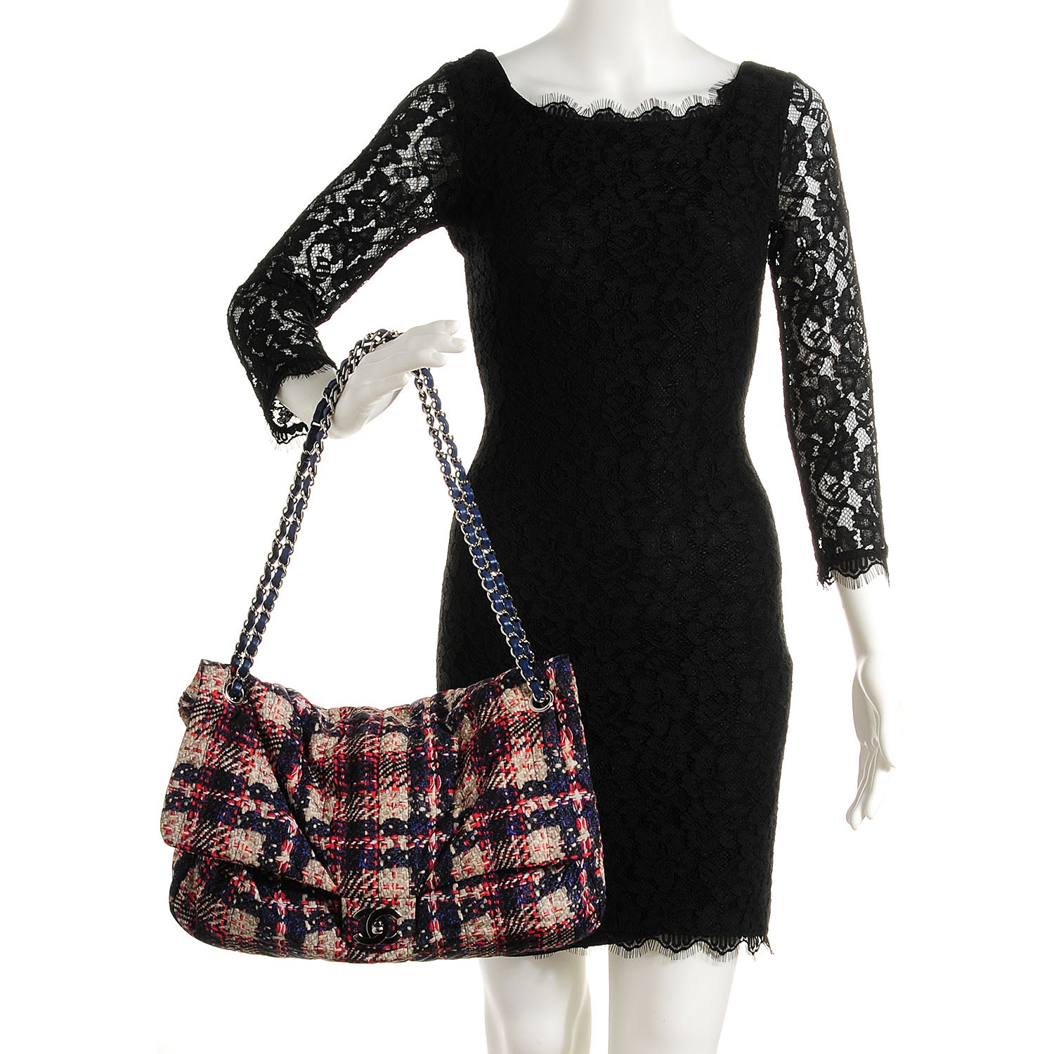Chanel Nylon Tweed Printed Maxi Flap Multicolor 3 of 10