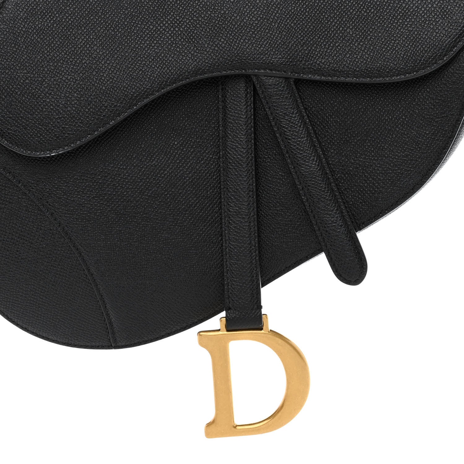 Christian Dior Grained Calfskin Saddle Bag Black 8 of 11