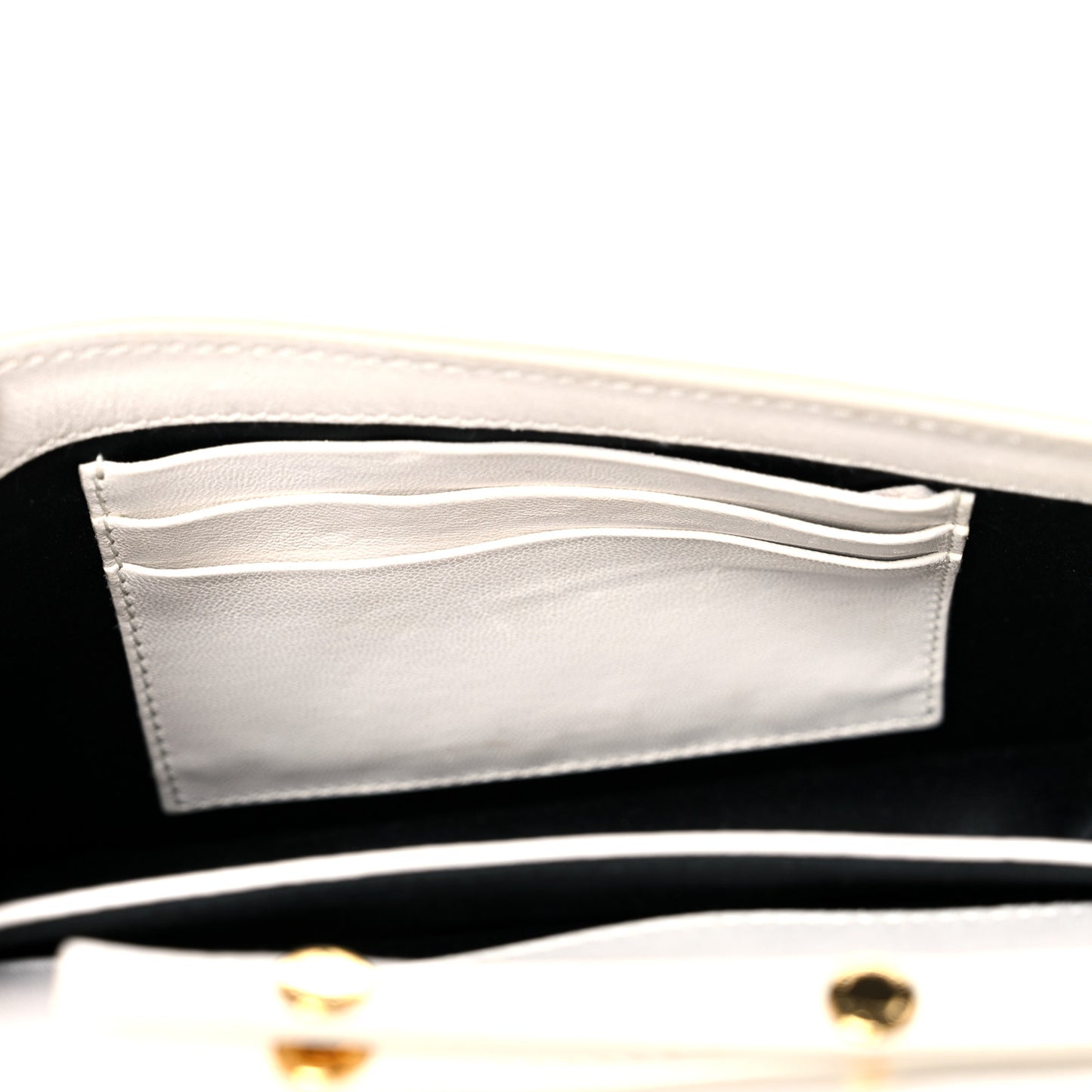 Nappa Matelasse Chain Crossbody White