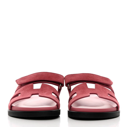 Hermes Suede Goatskin Womens Chypre Sandals 36.5 Rose Aphrodite 2 of 9