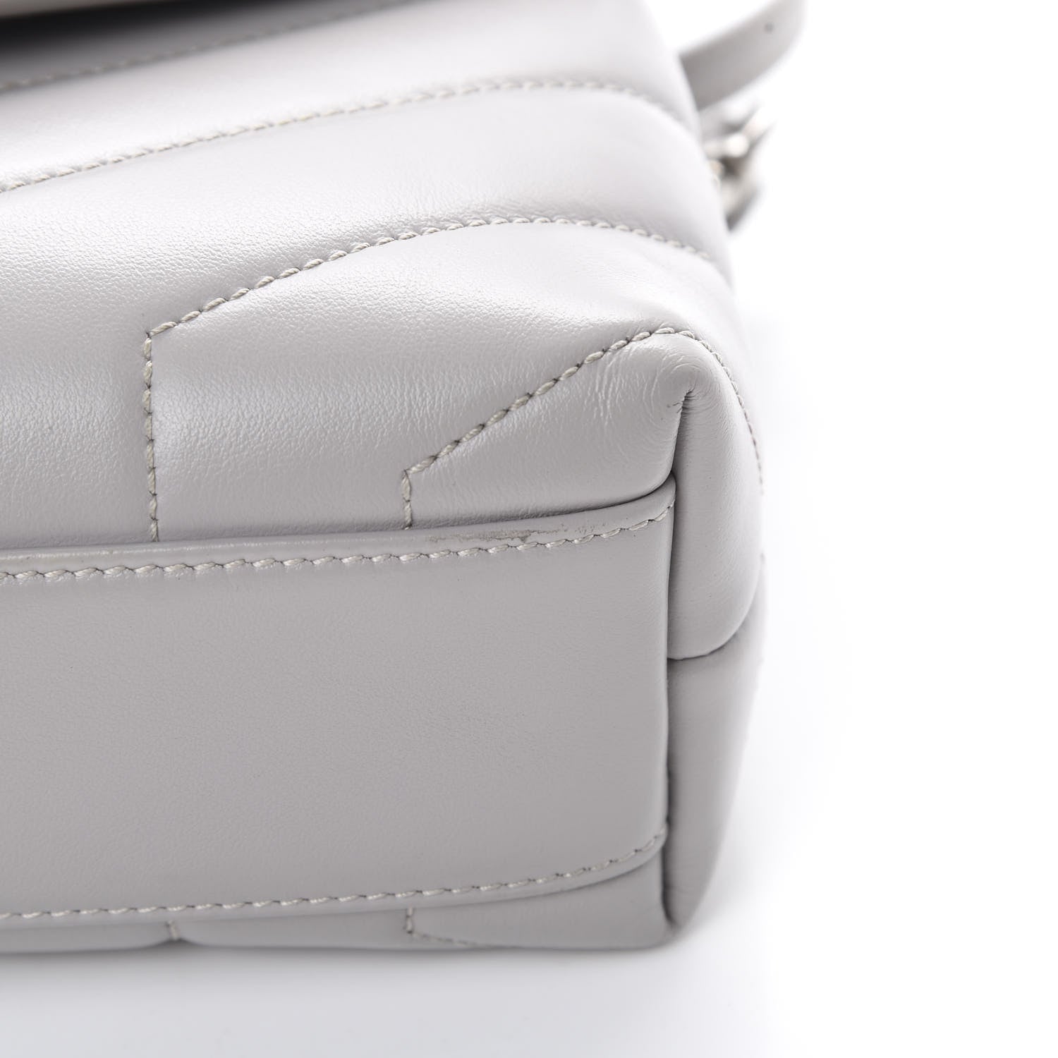 Saint Laurent Calfskin Y Quilted Monogram Toy Loulou Satchel Granite 11 of 15
