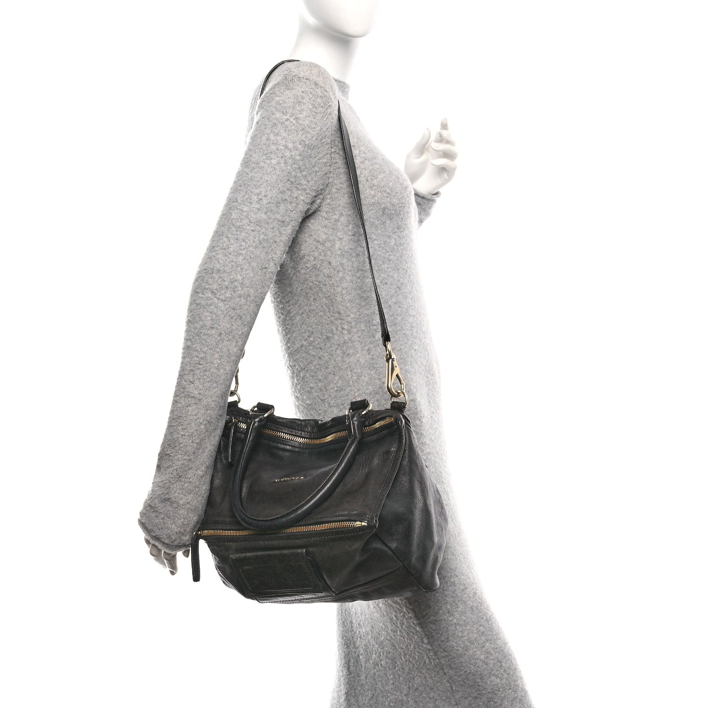 Sugar Goatskin Large Pandora   Black