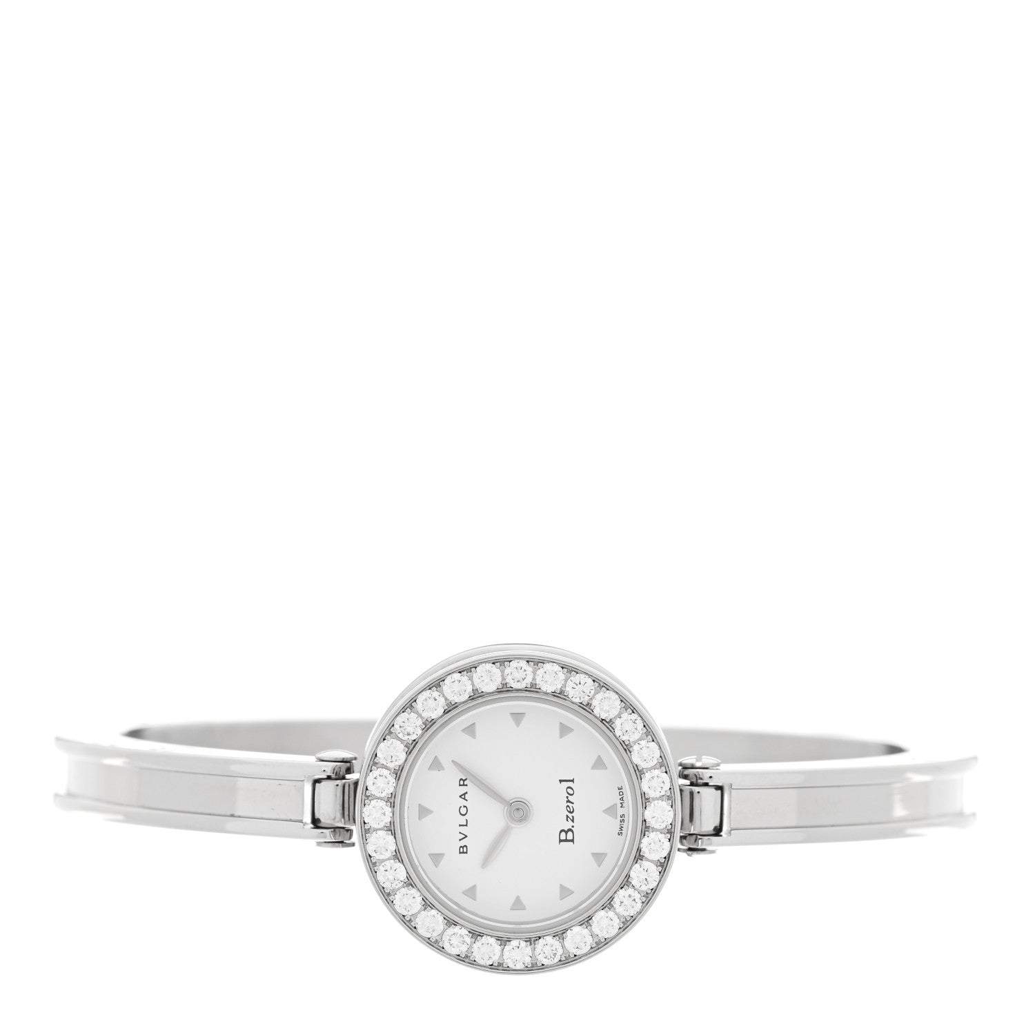 Bulgari Stainless Steel Diamond Bezel 22mm B.Zero1 Quartz Watch White 2 of 4