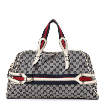 Gucci Monogram Vintage Web Signature XL Bowler White 1 of 15