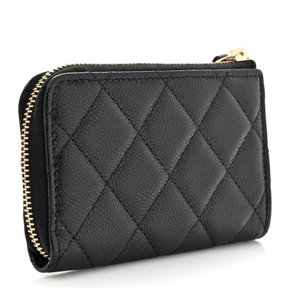 Chanel Caviar Quilted Zipped Key Holder Case Black 3 of 8