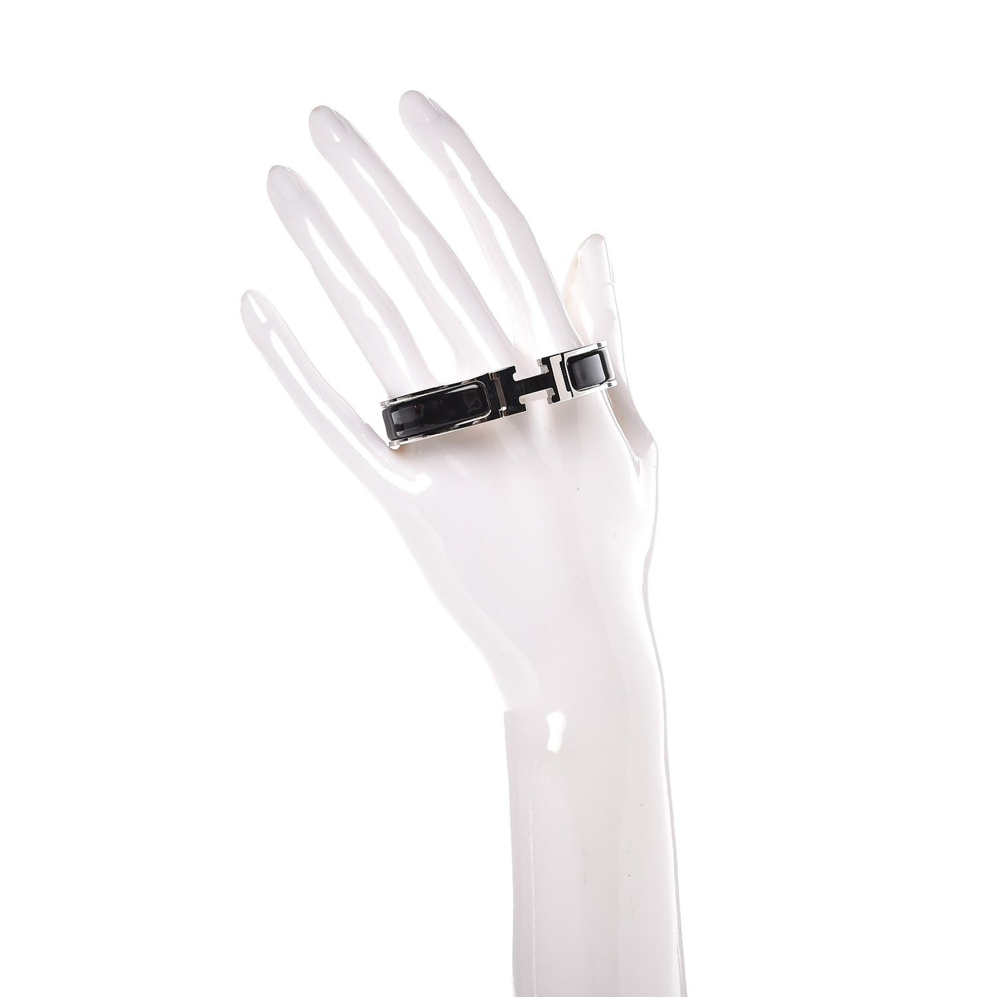 Enamel Narrow Clic Clac H Bracelet PM Black