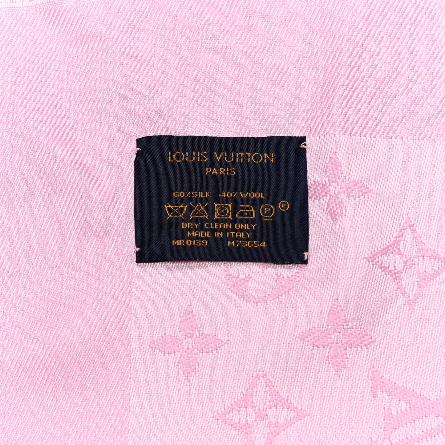 Silk Wool Monogram Shawl Rose Ballerine