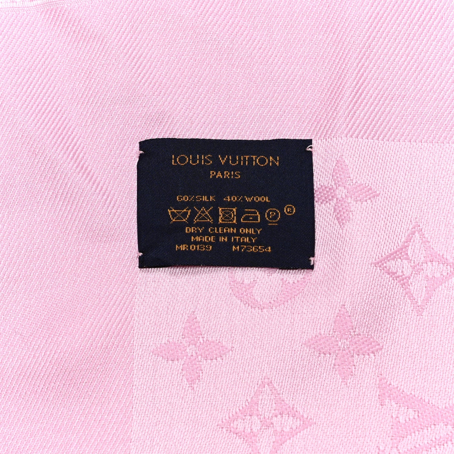 Louis Vuitton Silk Wool Monogram Shawl Rose Ballerine 4 of 5