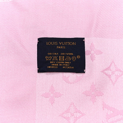 Louis Vuitton Silk Wool Monogram Shawl Rose Ballerine 4 of 5