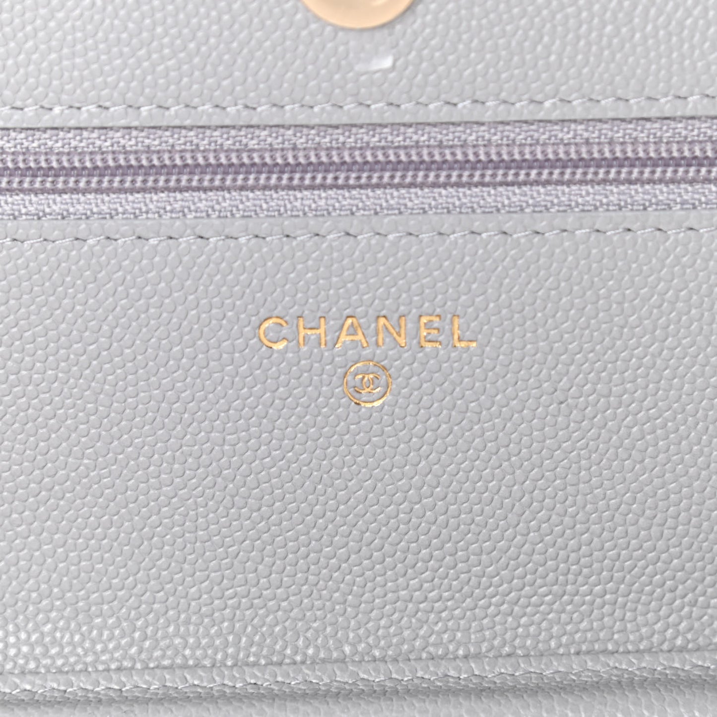 Caviar Quilted Wallet On Chain WOC Grey