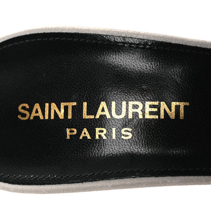 Saint Laurent Grain De Poudre Tribute 85 Slide Studded Sandals 37 Off White 9 of 12