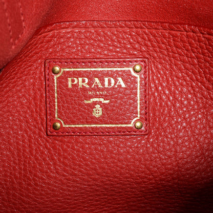 Prada Vitello Daino Tote Rosso 6 of 9