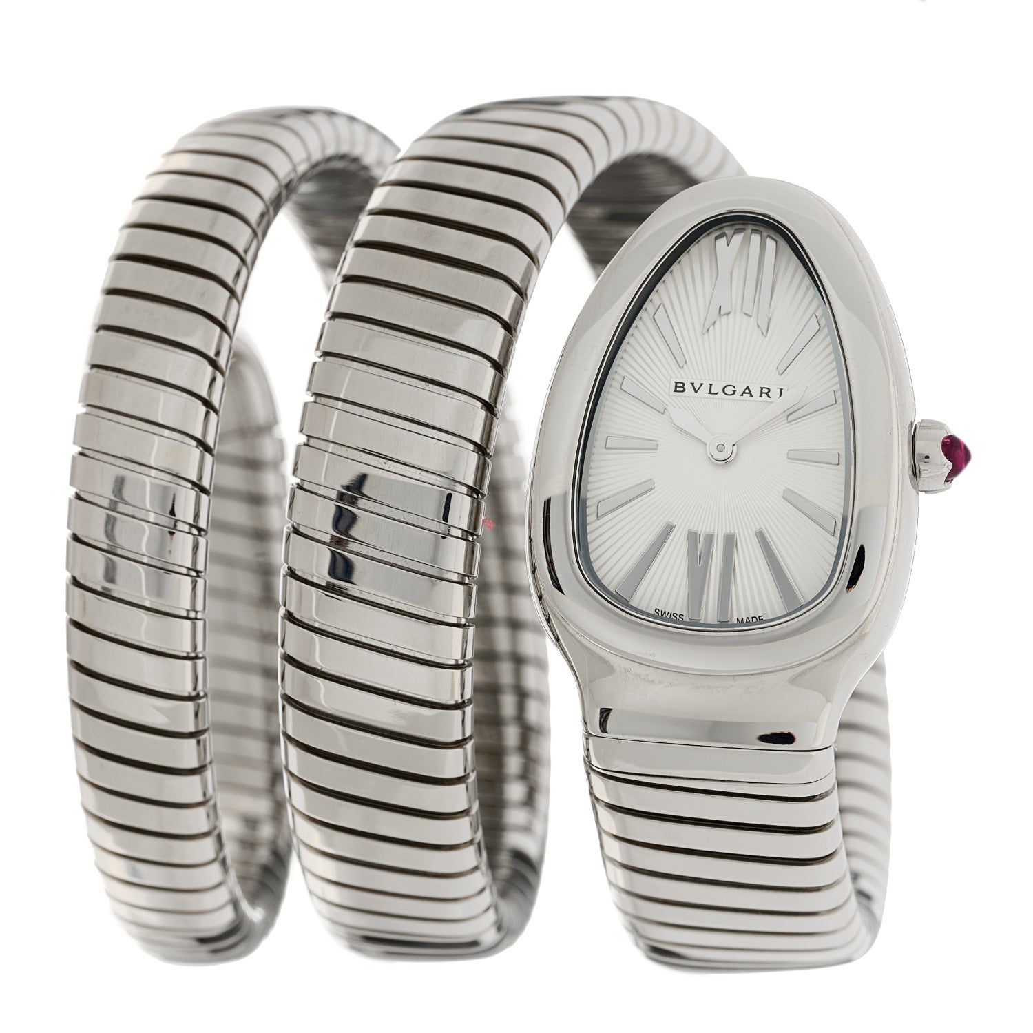Bulgari Stainless Steel 35mm Serpenti Tubogas Double Spiral Quartz Watch 1 of 5