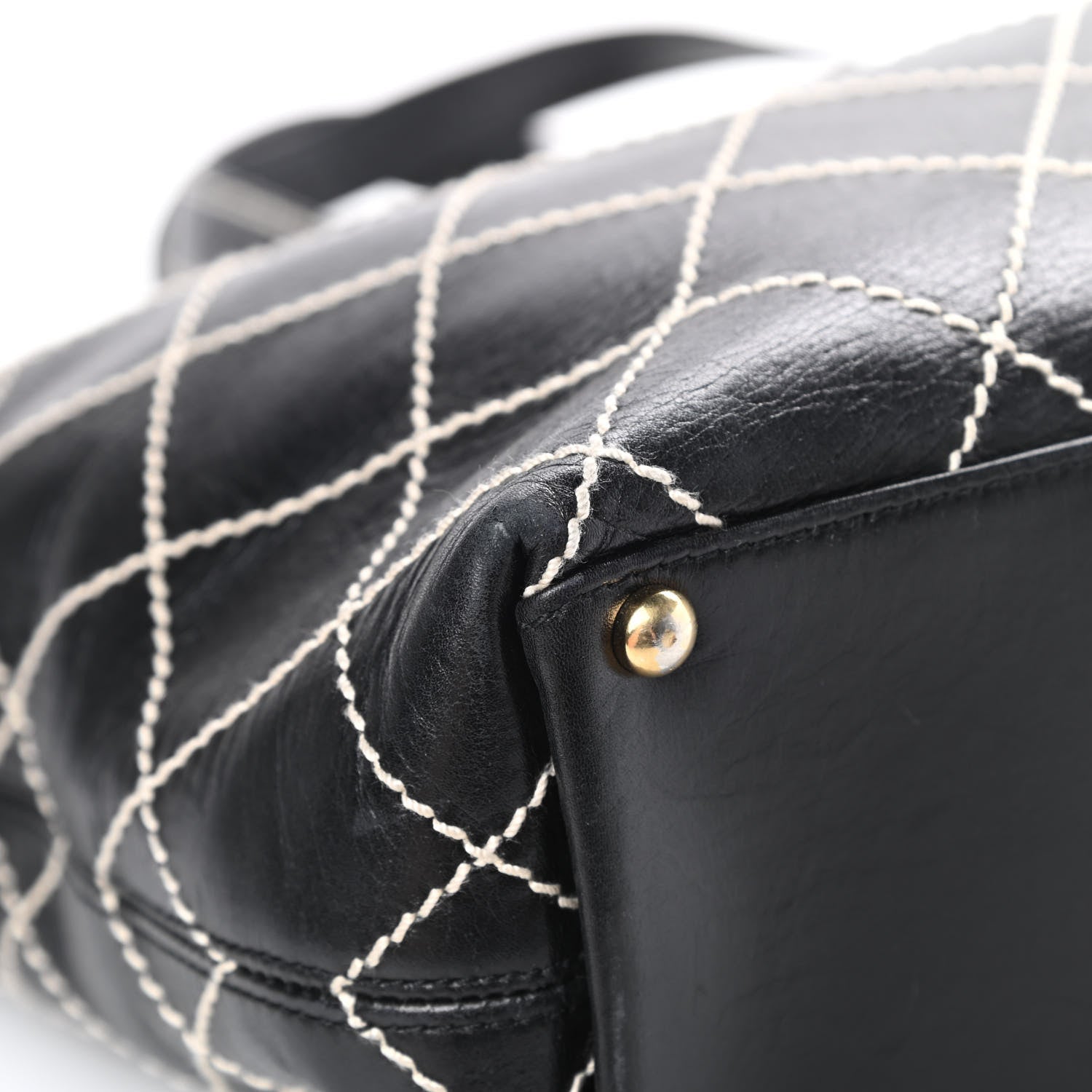 Chanel Calfskin Wild Stitch Large Tote Black 9 of 16