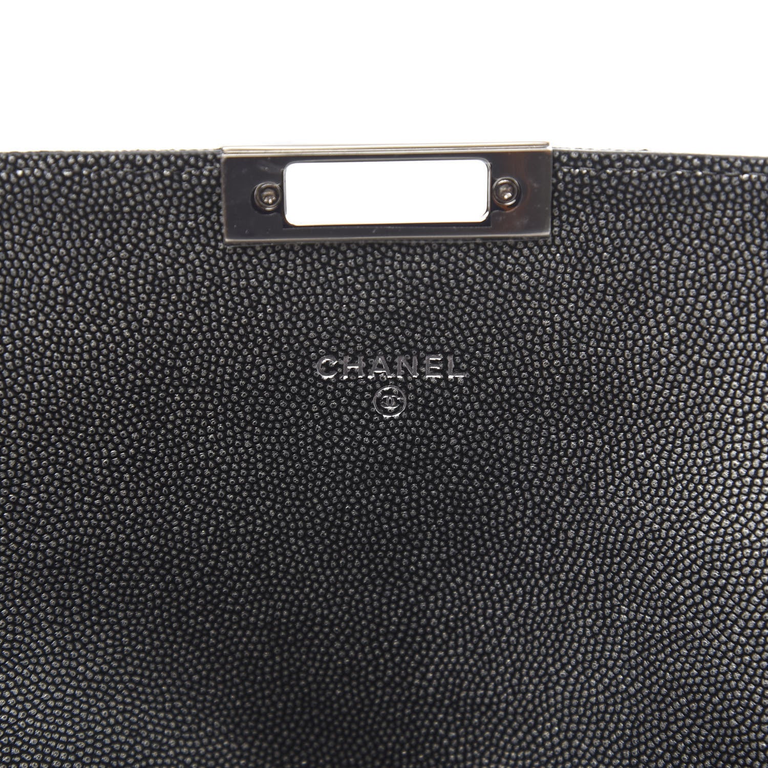 Chanel Metallic Caviar Quilted Medium Golden Class Pouch Dark Grey 6 of 8