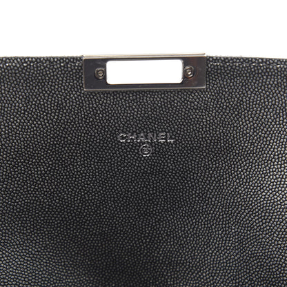 Chanel Metallic Caviar Quilted Medium Golden Class Pouch Dark Grey 6 of 8