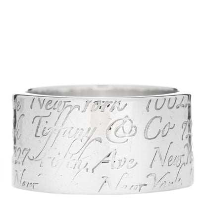 Tiffany Sterling Silver 10mm Notes Wide Ring 50 5.5 1 of 4