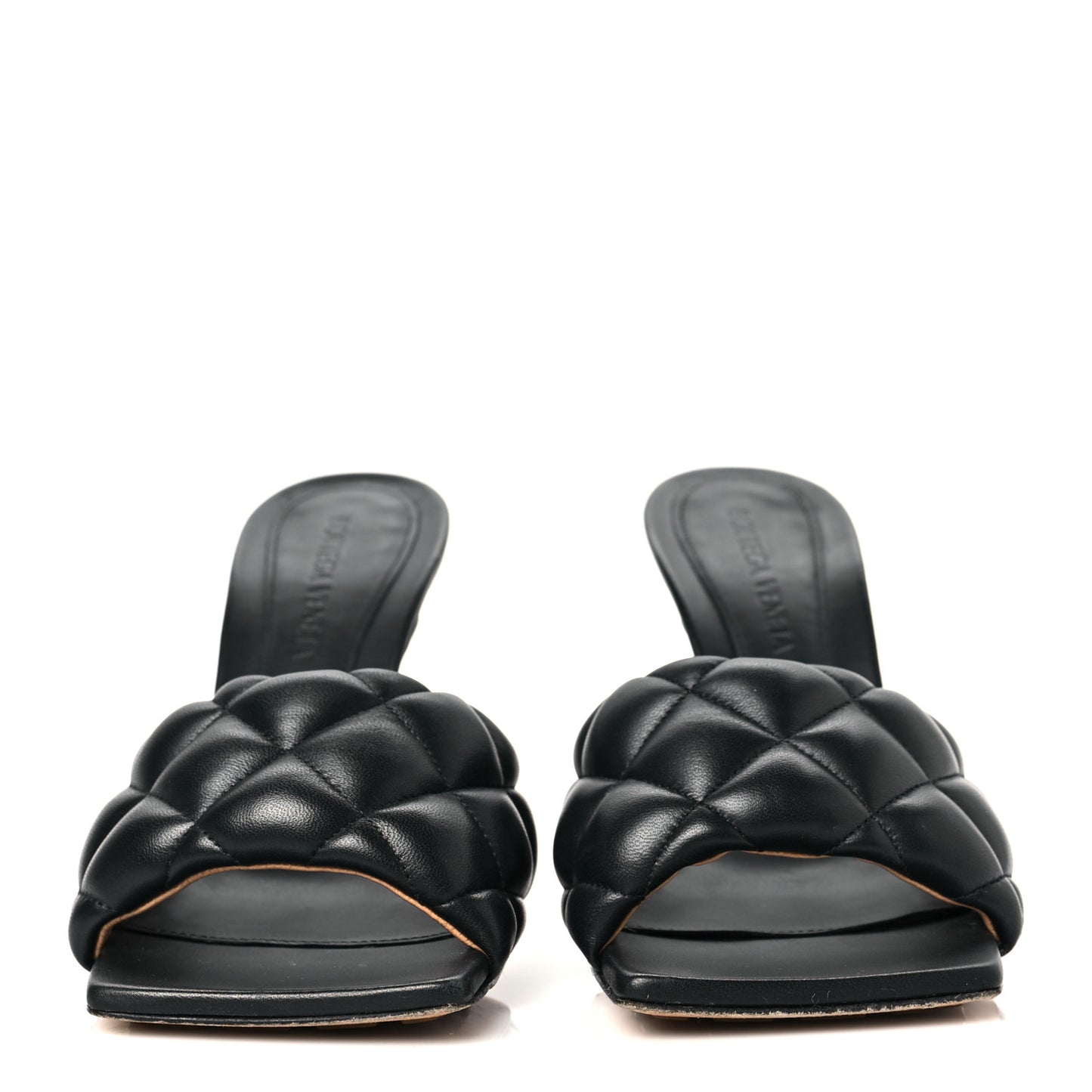 Nappa Matelasse Padded Mule Sandals 36 Black