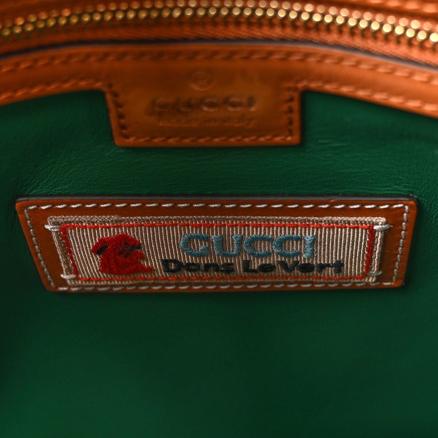 X DANS LE VERT Calfskin Snakeskin Medium Top Handle Dome Bag Brown Multicolor