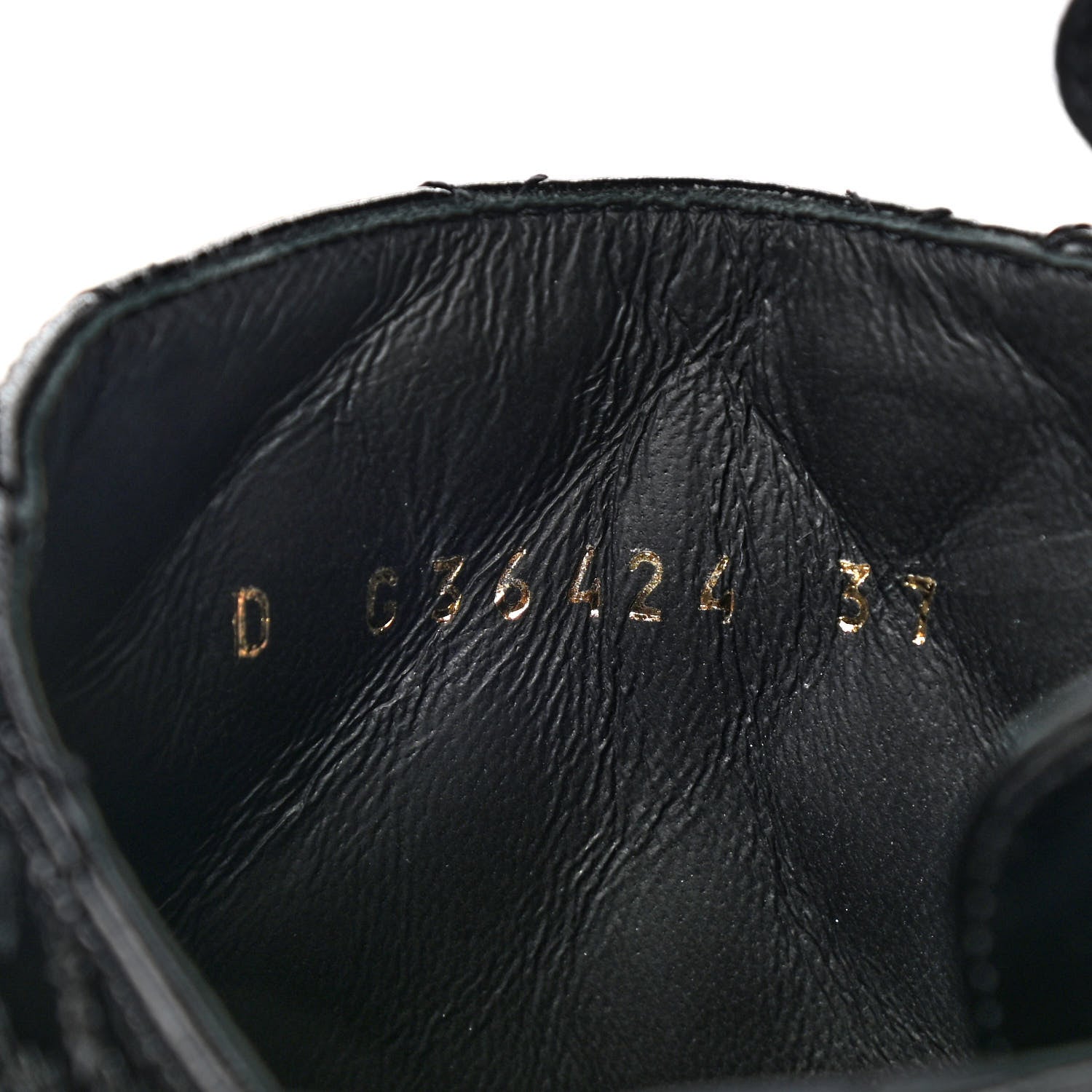 Chanel Shiny Calfskin Quilted Lace Up Combat Boots 37 Black 7 of 7