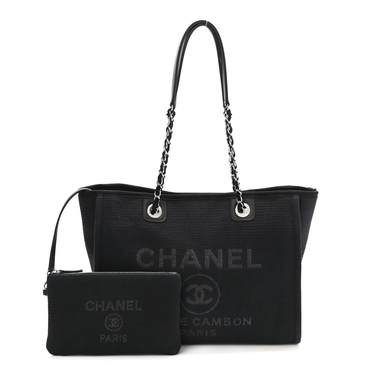 Chanel Mixed Fibers Small Deauville Tote Black 1 of 11