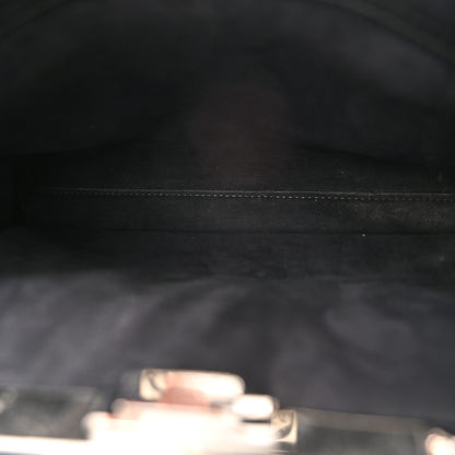 Fendi Vitello Seta Snakeskin Crocodile Monster Eyes Medium Peekaboo Iconic Satchel Black Girasole 6 of 12